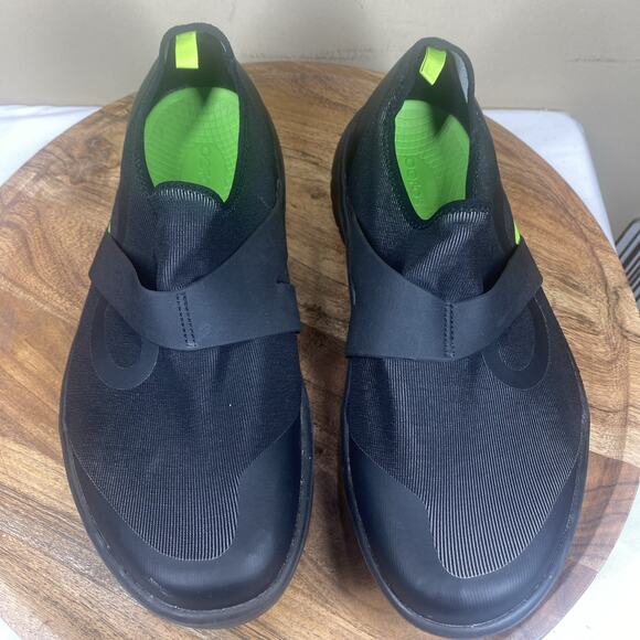 Oofos OOmg EeZee Low Shoes Mens Size 12 Black Green Slip On Recovery Comfort - Picture 5 of 8
